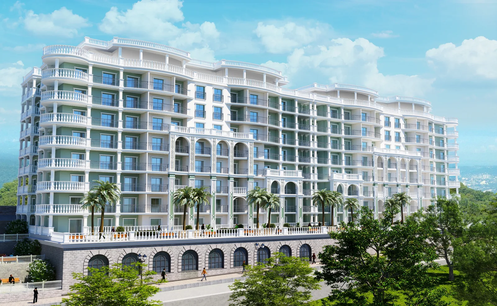 Marine Garden Hotels & Resort — белая неоклассика корпусов