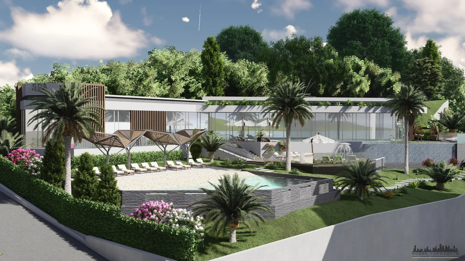 Пляж и бассейны Marine Garden