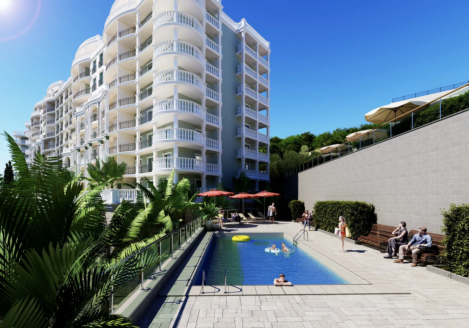 Marine Garden Resort — арки и балюстрады фасадов